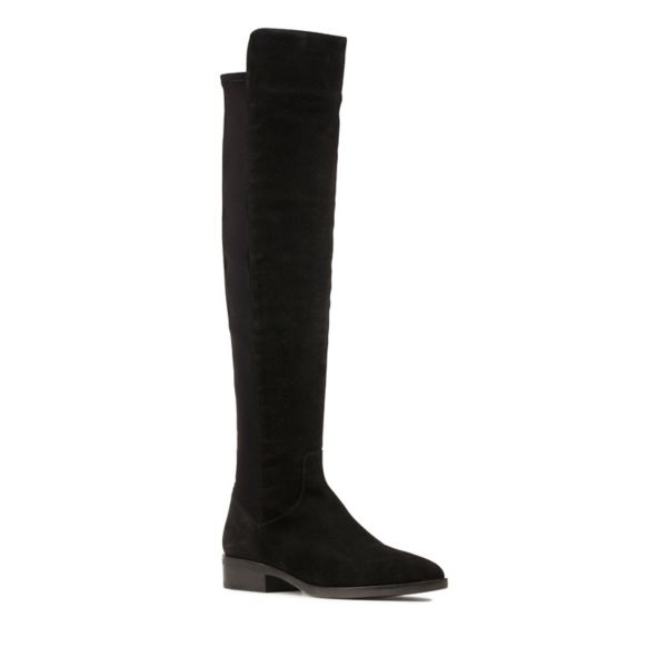 Clarks Womens Pure Caddy Knee High Boots Black | UK-1908245